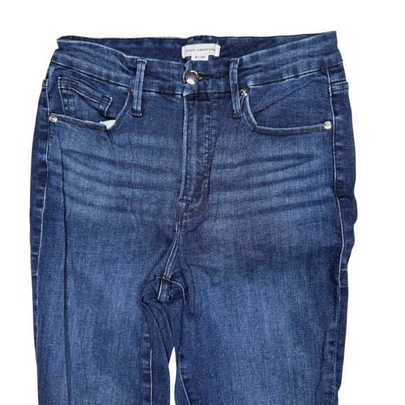 Good American mid rise Good Legs Skinny Jeans 8 dark wash - Picture 5 of 10